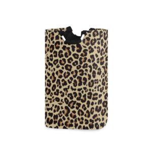 cheetah leopard print animal skin laundry basket laundry hamper portable foldable clothes organizer with handles storage bag for kids room bathroom bedroom utility room laundry room