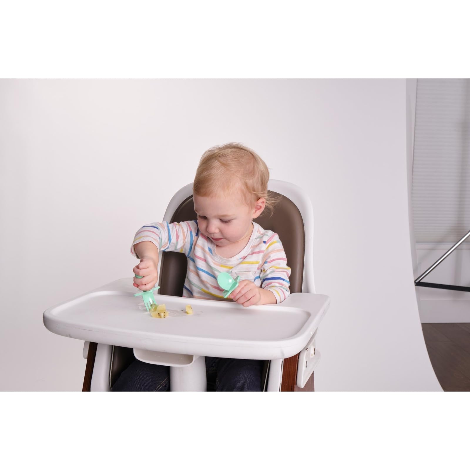 Nooli Toddler Spoons and Forks Toddler Forks and Spoons Baby Utensils, BPA Phthalates-Free, Dishwasher and Sterilizer Safe, Mint