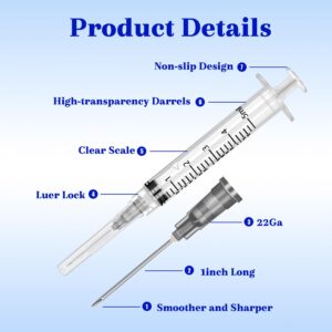 Xuanda 50Pack 5ml Syringe Individual Package Suitable for Industrial, Scientific, Measuring, Watering, Pet Feeding, Glue Applicator