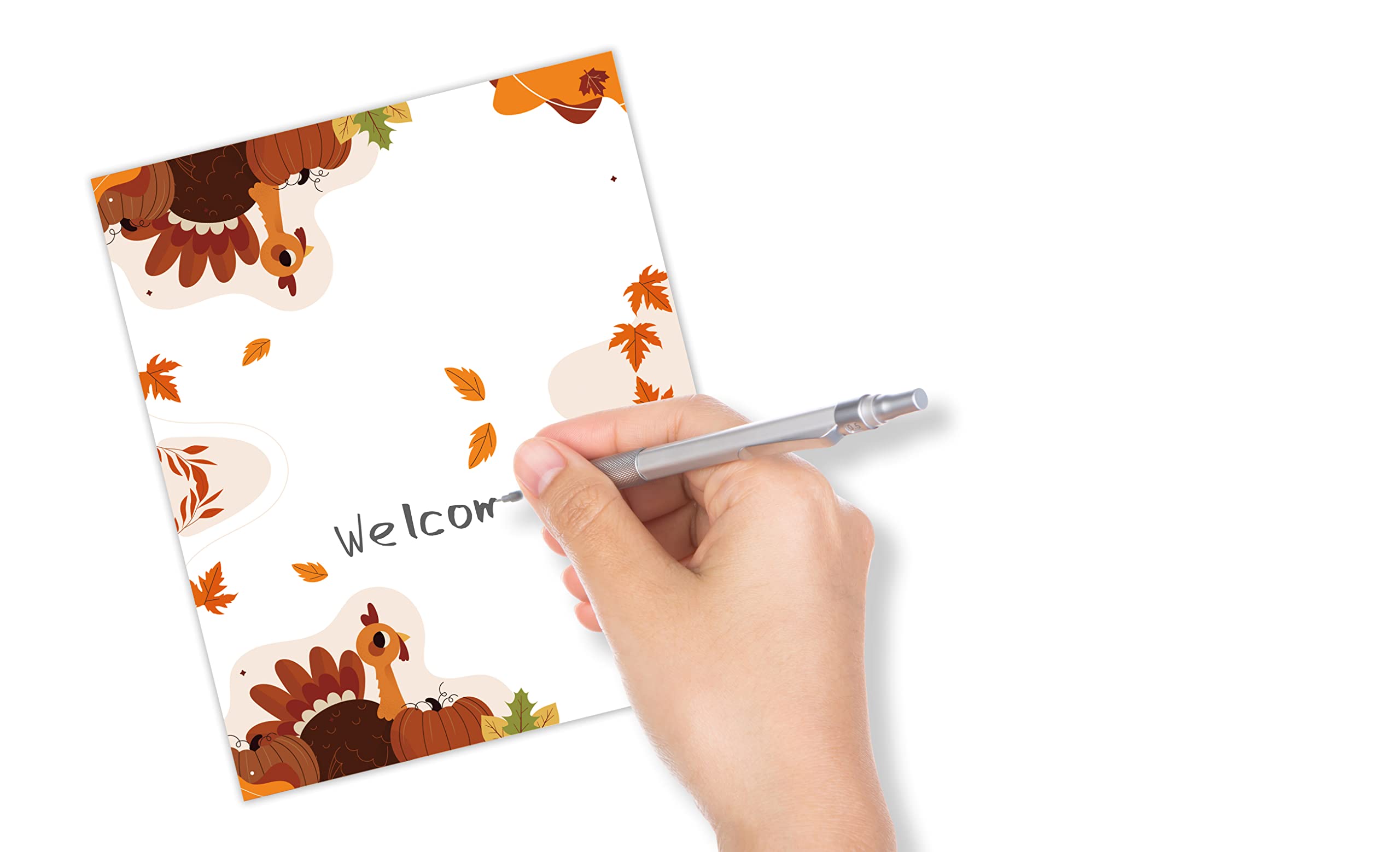 Table Place Card, Fall Thanksgiving Themed Tent Style Cards, Pack of 25 Half-Fold Reception Place Card with Turkey, Perfect for Thanksgiving Dinner, Party, Birthday, Wedding, Banquet A08