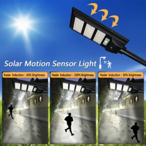 GLW 250W Solar Street Light Dusk to Dawn Solar Outdoor Lights with Motion Sensor for Street,Yard,Parking Lot (2 Pack)