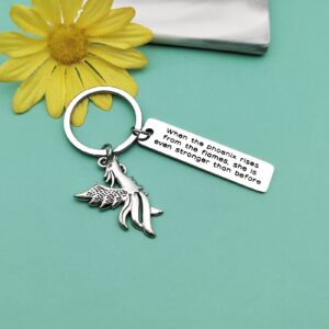 Inspirational Phoenix Keychain Gifts Encouragement Gifts Rising Phoenix Keyring Divorce Gift Recovery Gift Sobriety Jewelry Gift for Friends Stay Strong Gift Cancer Survivor Gift Birthday Gift