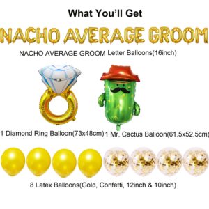 Nacho Average Groom Mexican Themed Bachelor Engagement Wedding Party Decorations, Cinco De Mayo Bachelor Party Decorations, Fiesta Themed Groom Men Funny Cactus Taco Bout Love Bridal Shower Balloons