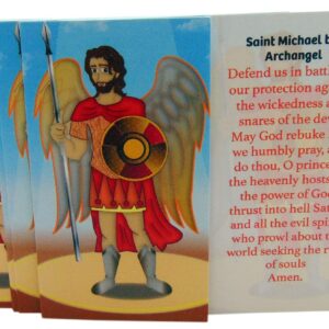 Westmon Works Saint Michael Prayer Holy Cards for Children Bulk Classroom or Mass Church Congregation Pack, Set of 25