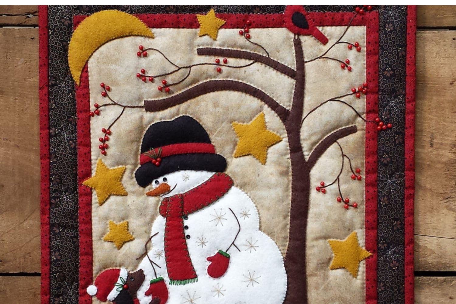 Wall Quilt Kit by Rachel's of Greenfield, Frosty and Friend Wall Quilt Kit 13inchx15inch green