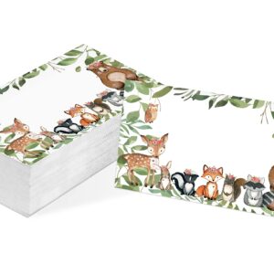 Table Place Card, Jungle Safari Animal Themed Tent Style Cards, Pack of 25 Half-Fold Reception Place Cards, Perfect for Baby Showers, Jungle Safari Birthday Party and Special Events A30