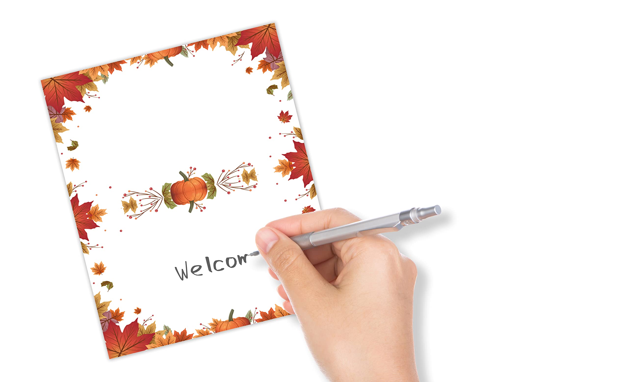 Table Place Card, Fall Thanksgiving Themed Tent Style Cards, Pack of 25 Half-Fold Reception Place Card with Pumpkin, Perfect for Thanksgiving Dinner, Party, Birthday, Wedding, Banquet A07