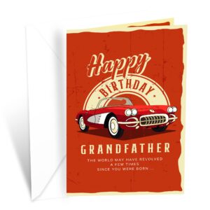 prime greetings birthday card for grandpa (grandfather), made in america, eco-friendly, thick card stock with premium envelope 5in x 7.75in, packaged in protective mailer