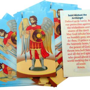 Westmon Works Saint Michael Prayer Holy Cards for Children Bulk Classroom or Mass Church Congregation Pack, Set of 25