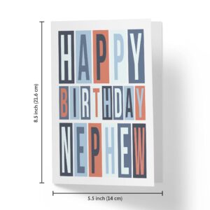 Sweet Birthday Card for Nephew, Large 5.5 x 8.5 Nephew Birthday Card, Happy Birthday Nephew Card, Birthday Card Nephew, Karto Happy Nephew