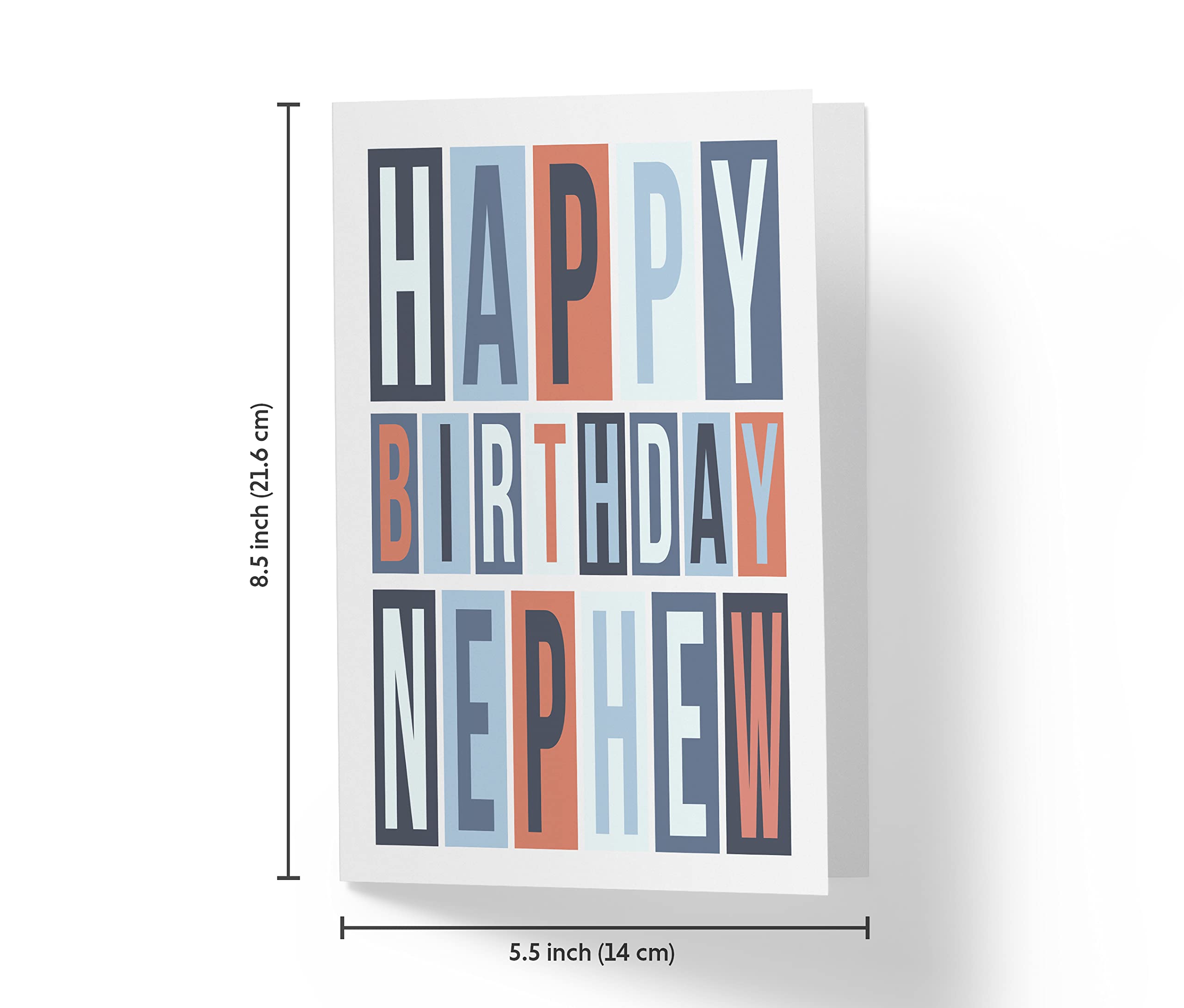 Sweet Birthday Card for Nephew, Large 5.5 x 8.5 Nephew Birthday Card, Happy Birthday Nephew Card, Birthday Card Nephew, Karto Happy Nephew