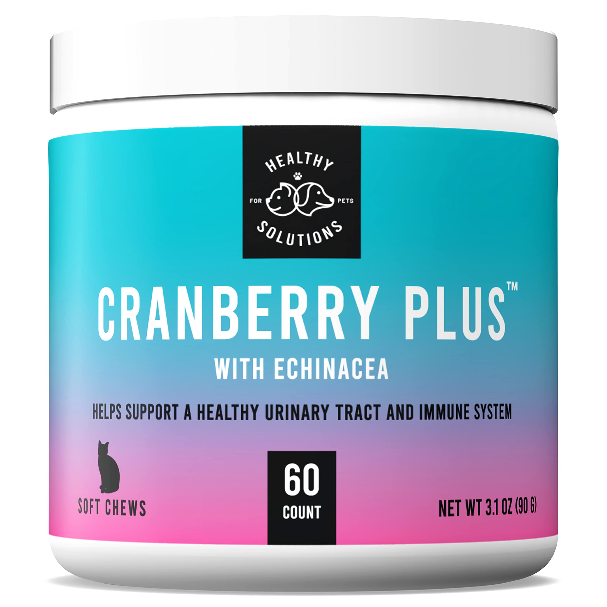 Cranberry Chews for Cats - UTI, Bladder, Kidney, & Urinary Tract Support - Cat Health Supplements Contain Cranberry Extract, Echinacea, Vitamin C, and Astragalus Root - 60 Soft Treats