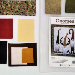 Wall Quilt Kit by Rachel's of Greenfield, Gnomes Wall Quilt Kit 13"x15", Beginner Quilt Kit, Christmas Quilt Kit