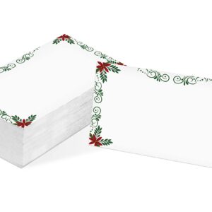 Table Place Card, Christmas Themed Tent Style Cards, Pack of 25 Half-Fold Reception Place Card, Perfect for Christmas Party, Wedding, Bridal & Baby Shower, Birthday, Banquet and Special Events A20