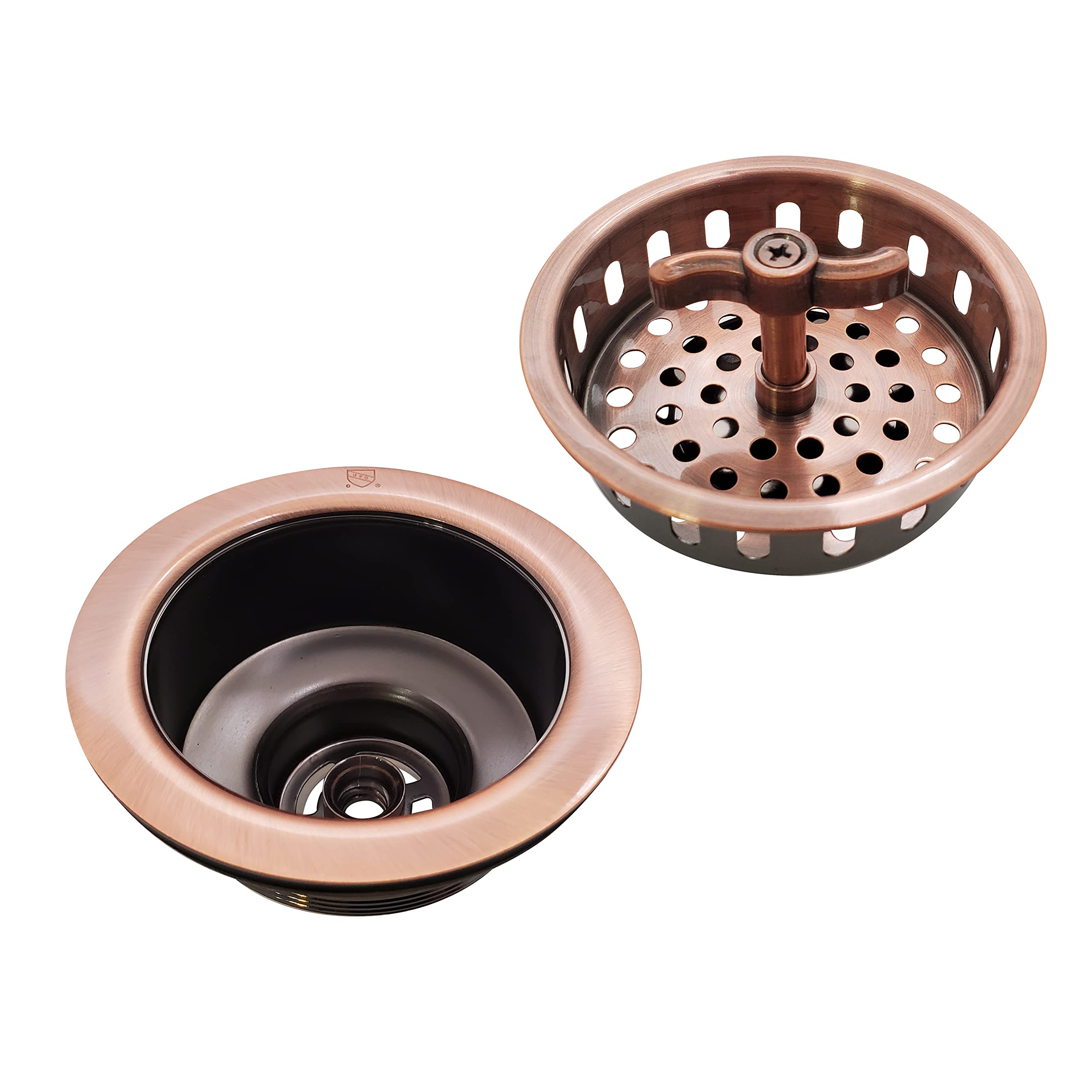 Westbrass R213-11 Wing Nut Style Large Kitchen Basket Strainer, Antique Copper