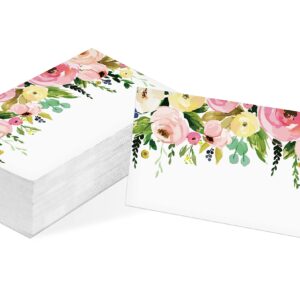 Table Place Card, Watercolor Floral Themed Tent Style Cards, Pack of 25 Half-Fold Reception Place Cards, Perfect for Wedding, Bridal & Baby Shower, Party, Birthday, Banquet and Special Events A39