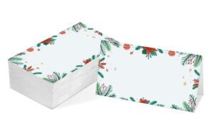 table place card, christmas themed tent style cards, pack of 25 half-fold reception place card, perfect for christmas party, wedding, bridal & baby shower, birthday, banquet and special events a16