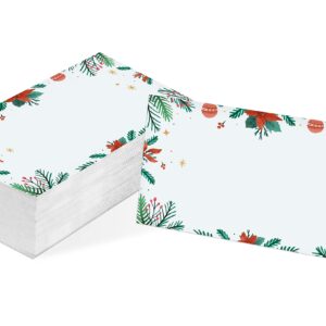 Table Place Card, Christmas Themed Tent Style Cards, Pack of 25 Half-Fold Reception Place Card, Perfect for Christmas Party, Wedding, Bridal & Baby Shower, Birthday, Banquet and Special Events A16