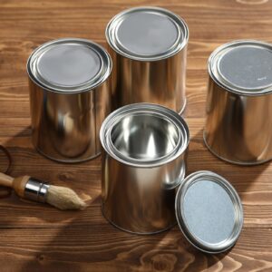 Empty Metal Paint Cans with Lids Paint Storage Containers Tiny Empty Unlined Pint Paint Pails(4 Pack,1 Quart)