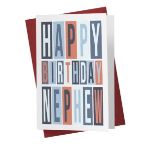 Sweet Birthday Card for Nephew, Large 5.5 x 8.5 Nephew Birthday Card, Happy Birthday Nephew Card, Birthday Card Nephew, Karto Happy Nephew