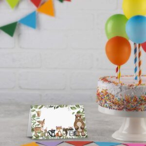 Table Place Card, Jungle Safari Animal Themed Tent Style Cards, Pack of 25 Half-Fold Reception Place Cards, Perfect for Baby Showers, Jungle Safari Birthday Party and Special Events A30