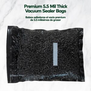 Stash Proof Vacuum Seal Rolls 11" x 25' 2 Pack (50 Feet Total) (Black and Black) 5.5 Mil - BPA Free Commerical Grade Food Saver for Storage, Sous Vide, and Meal Prep Sealer Bag