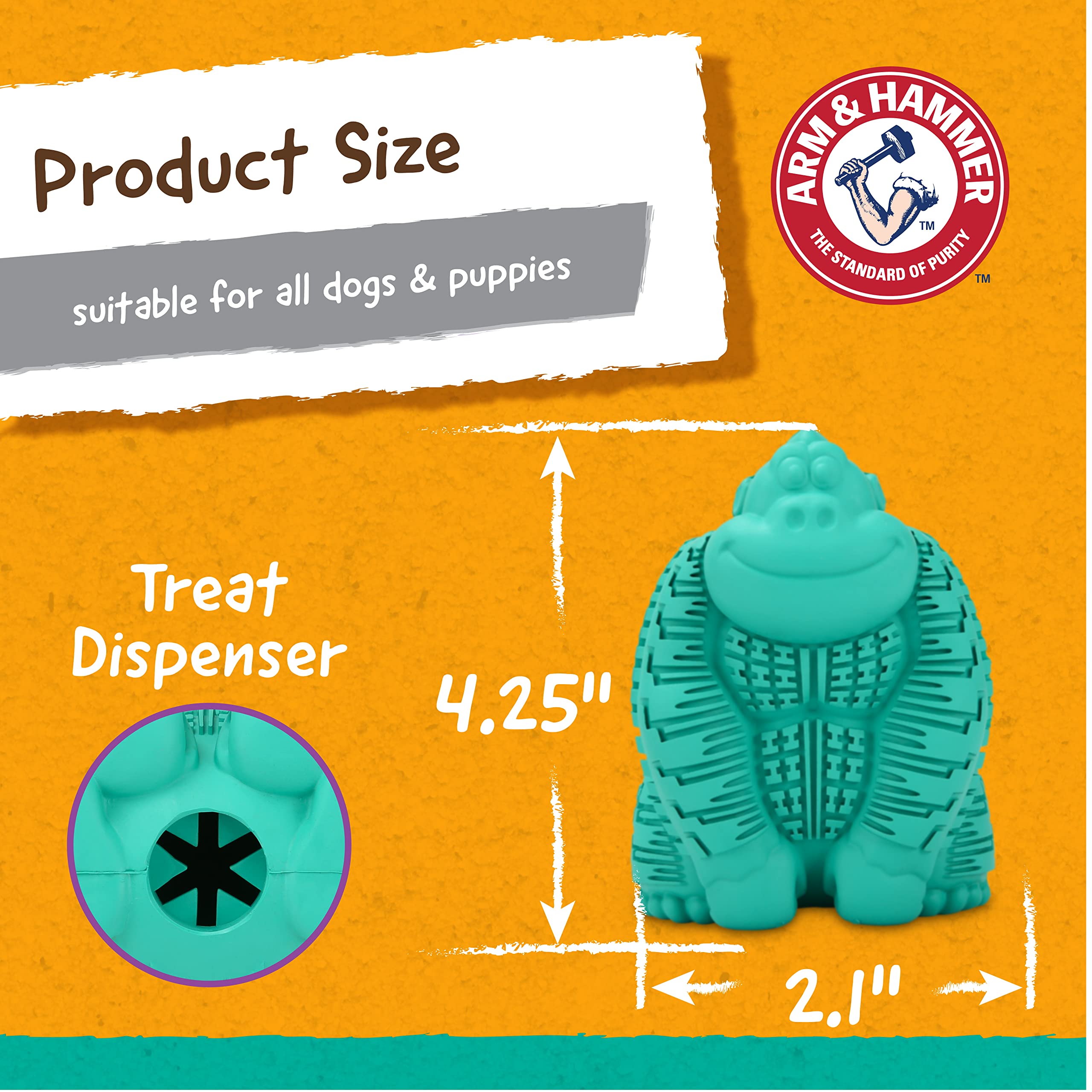 Arm & Hammer for Pets Dental Chew Toy and Dentral Treats for Dogs | Bundle Includes 1 Gorilla Chew Toy and 20 Pc Chicken Flavor Nubbies Dog Treats | Reduce Plaque & Tartar | Safe for Dogs up to 35 Lbs