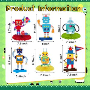 12 Pieces Robot Birthday Party Supplies Robot Party Honeycomb Centerpieces Robot Party Decorations Robot Party Table Topper for Baby Shower Decorations for Kids Birthday Party Supplies