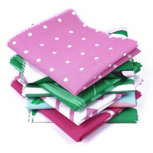 Soimoi 8 Pc Fat Quarter Bundle - Flamingo Tropical Theme Print 18"x 22" DIY Patchwork- 100% Cotton Pre-Cut Quilting Fabric (Pink & Green)