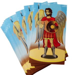 Westmon Works Saint Michael Prayer Holy Cards for Children Bulk Classroom or Mass Church Congregation Pack, Set of 25