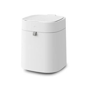 townew t air x white 3.5 gallon smart trash can | diaper pail | self-sealing, motion activated, rechargeable, small