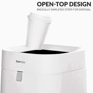 townew T Air Lite (T02B White) Auto Sealing & Self-Changing 4.4-Gallon Smart Trash Can with Open Top Barrel, Small