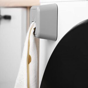 Punch-Free Towel Rack Magnetic Storage Plug Kitchen Towel Storage Rack Bathroom Towel Plug Rack (Storage Rack Grey-B)