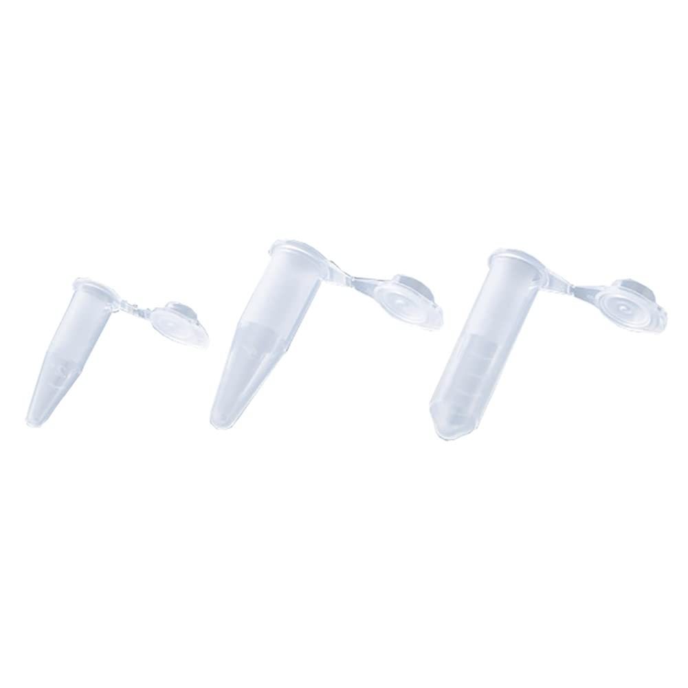 UUYYEO 500 Pcs 0.2 ml Plastic Microcentrifuge Tubes Clear Mini Mirco Test Tubes Snap Cap Tube Test Vials with Lids