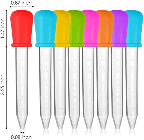 COLIBROX Liquid Dropper - Silicone Droppers for Kids - Pipette Kids - 5 ML Pipettes Plastic Droppers - Candy Dropper - Water Droppers for Kids - Preschool Droppers - Food Grade Pipettes