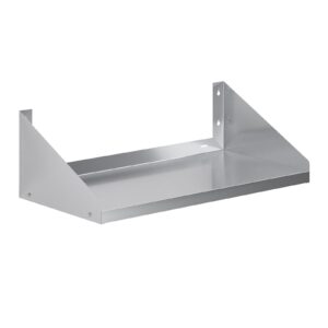 amgood stainless steel microwave shelf | nsf certified | appliance shelf | heavy duty | commercial grade | wall mount | silver (36" length x 18" width)