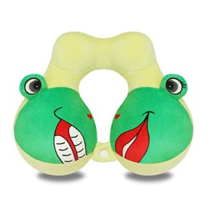 pekad kids travel neck pillow, chin supporting travel pillow, animal pillow with micro beads filling for children toddlers 2-16 years old, head neck chin support pillow