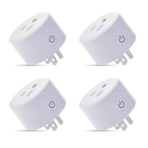 sparkleiot zigbee smart plug outlet, mini remote voice control with alexa, easy setup, work with google home/smartthings, hub required 4-pack