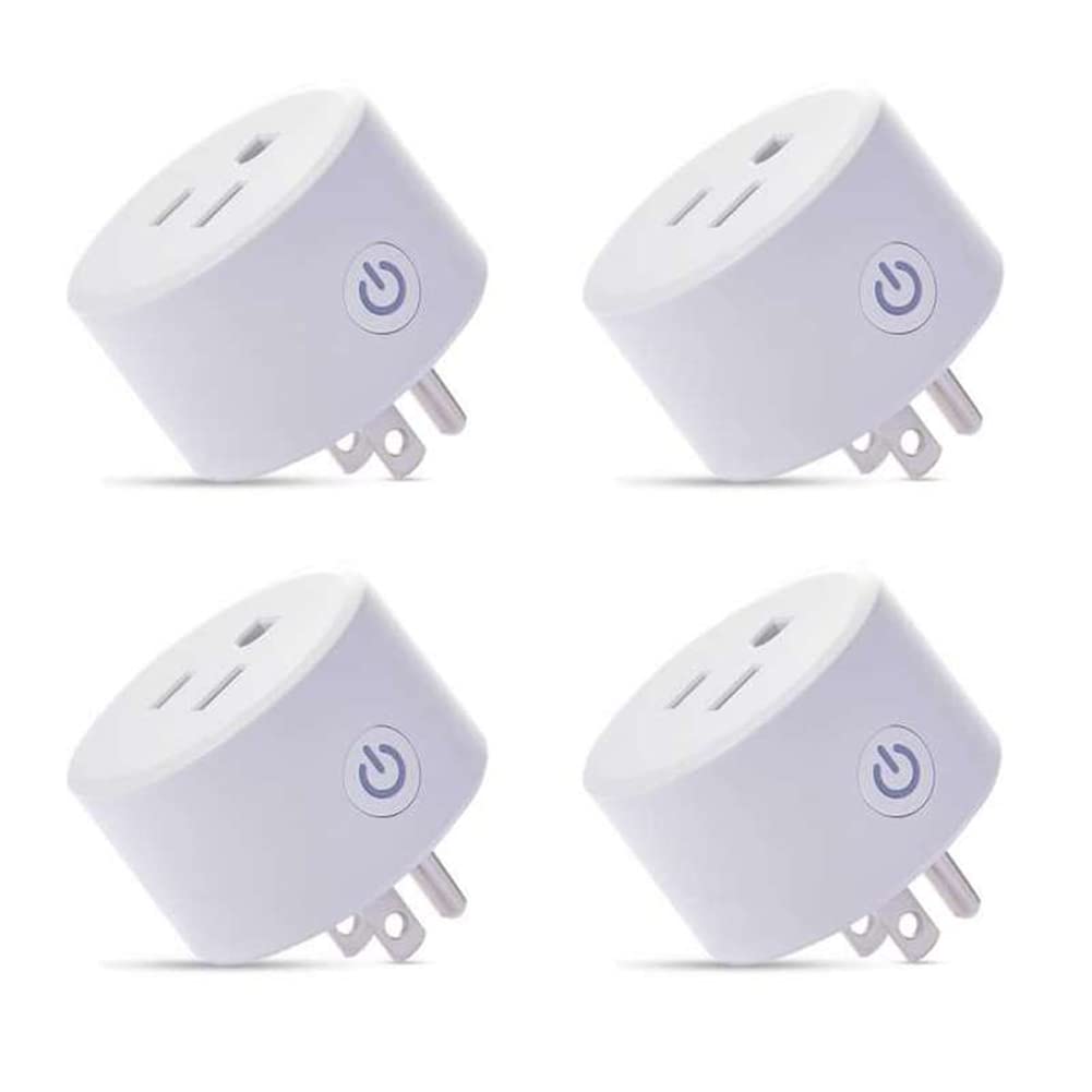 Sparkleiot Zigbee Smart Plug Outlet, Mini Remote Voice Control with Alexa, Easy Setup, Work with Google Home/SmartThings, Hub Required 4-Pack