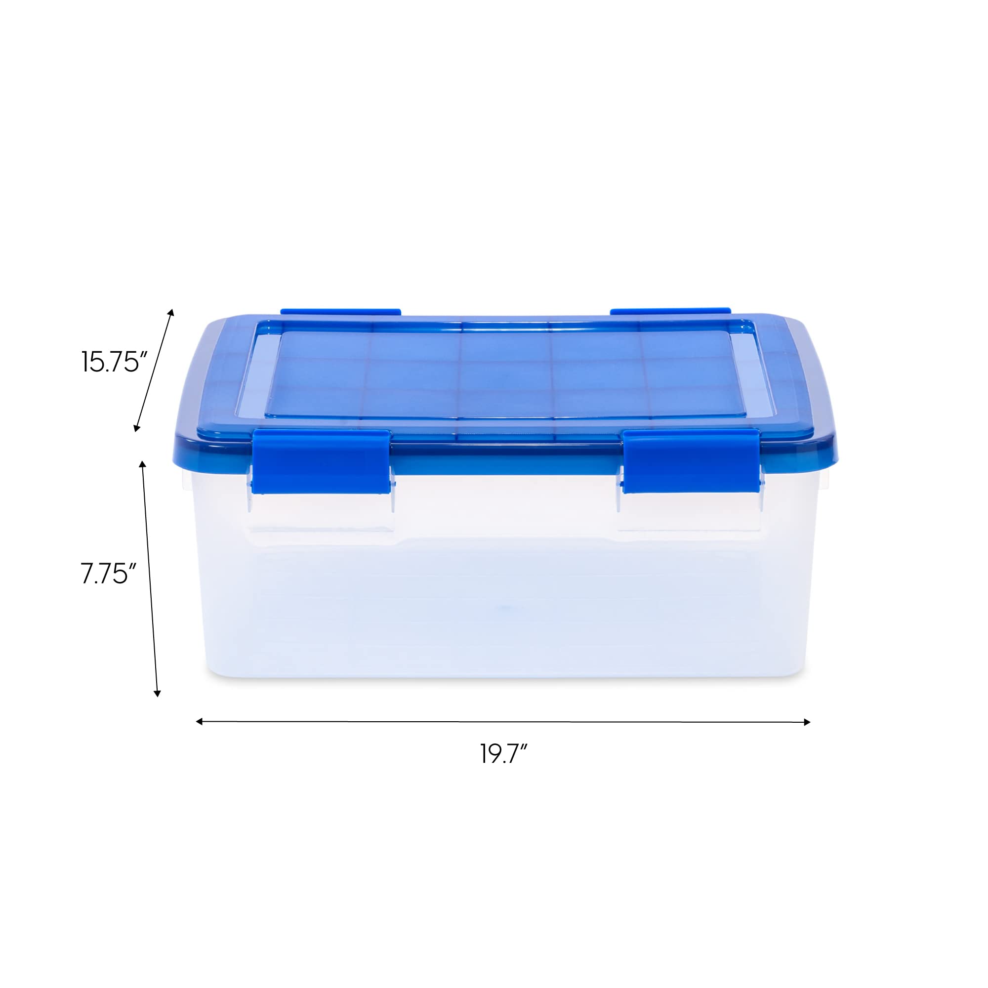 IRIS USA 4Pack 30qt WEATHERPRO Airtight Plastic Storage Bin with Lid and Seal and Secure Latching Buckles