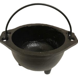 Crystalo - Cast Iron Cauldron Size- "D (5.5" D, Plain)