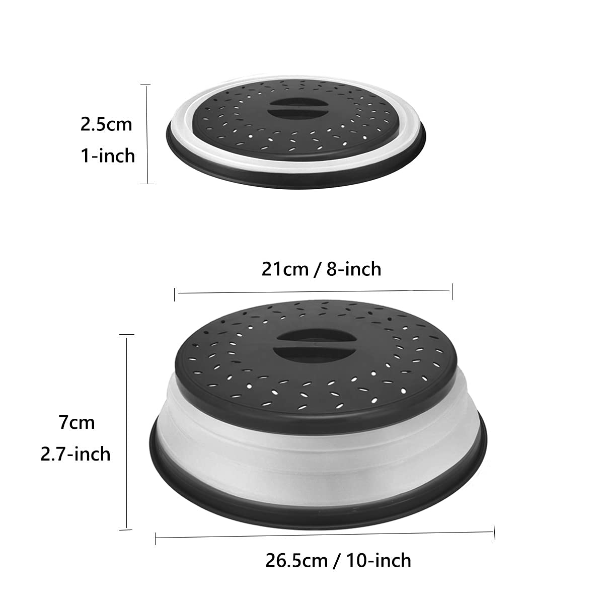 Microwave Cover for Food Collapsible Microwave Splatter Cover Made of TPR Dishwasher-Safe BPA Free Grey