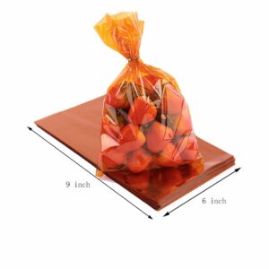 CC wonderland zone Orange Cello Bags,Orange Plastic Bags,Orange Cellophane Bags,Orange treat Bags,Orange Candy Bags,6x9 inch,Pack of 50