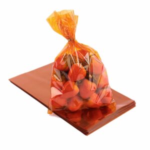 cc wonderland zone orange cello bags,orange plastic bags,orange cellophane bags,orange treat bags,orange candy bags,6x9 inch,pack of 50