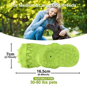 IZETIANZHE Indestructible Dog Toys, Squeaky Dog Toys for Aggressive Chewers, Tough Dog Chew Toys for Medium/Large Dogs/Heavy Duty Dog Toys (Slipper-Green)