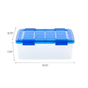 IRIS USA 4Pack 30qt WEATHERPRO Airtight Plastic Storage Bin with Lid and Seal and Secure Latching Buckles