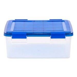 IRIS USA 4Pack 30qt WEATHERPRO Airtight Plastic Storage Bin with Lid and Seal and Secure Latching Buckles