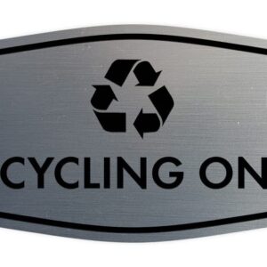 Fancy Recycling Only Sign (Brushed Silver) - Small