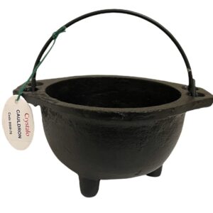 Crystalo - Cast Iron Cauldron Size- "D (5.5" D, Plain)