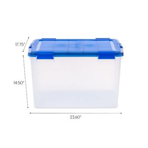 IRIS USA 3Pack 74qt WEATHERPRO Airtight Plastic Storage Bin with Lid and Seal and Secure Latching Buckles